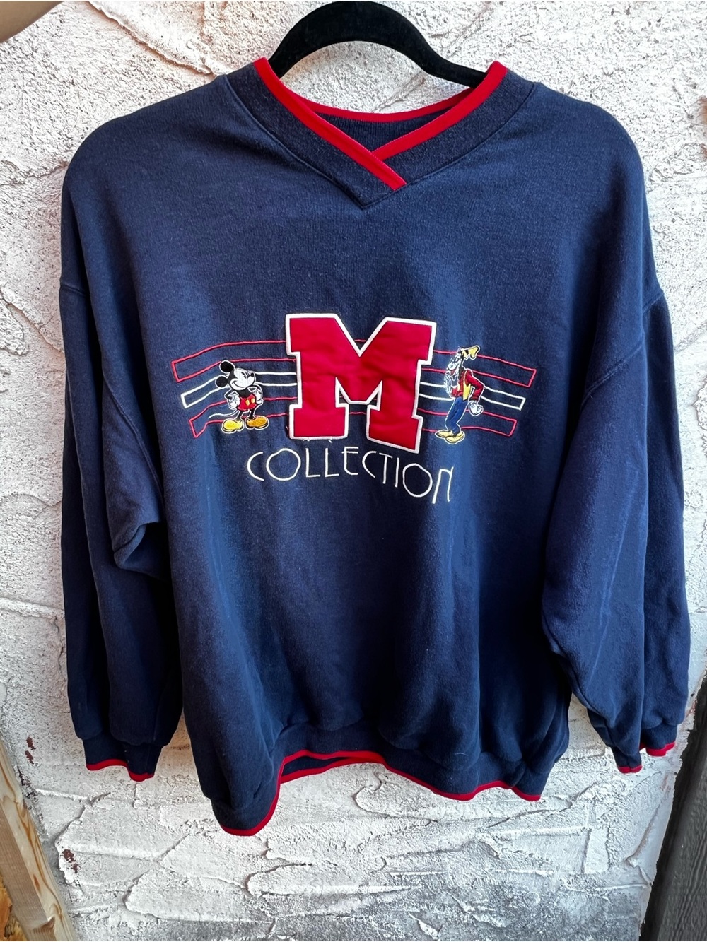 90’s Adult Mickey & Goofy V-Neck Mickey & Co
